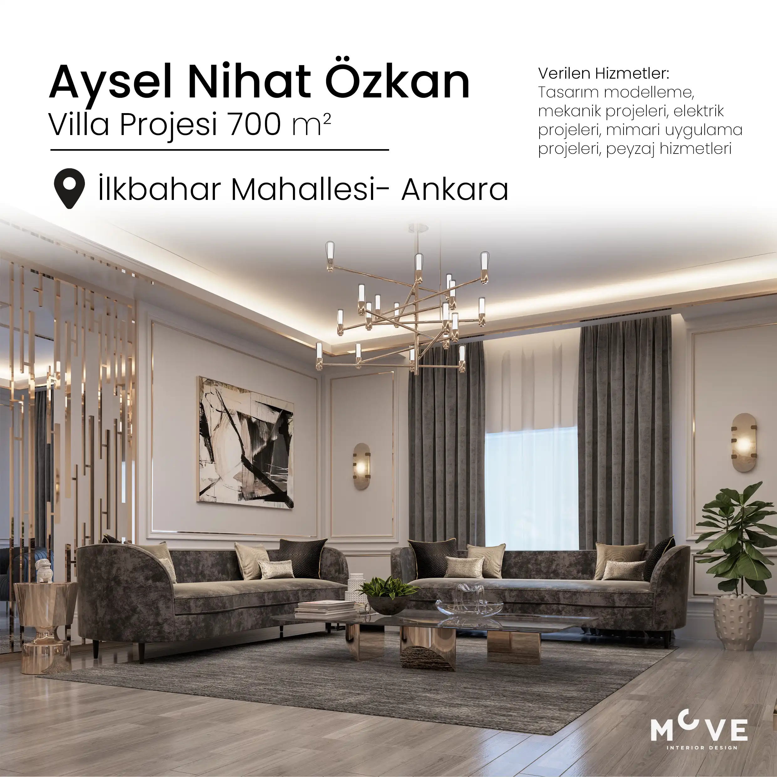 Aysel Nihat Özkan - Anahtar Teslim Modern Villa İç Tasarım Projesi