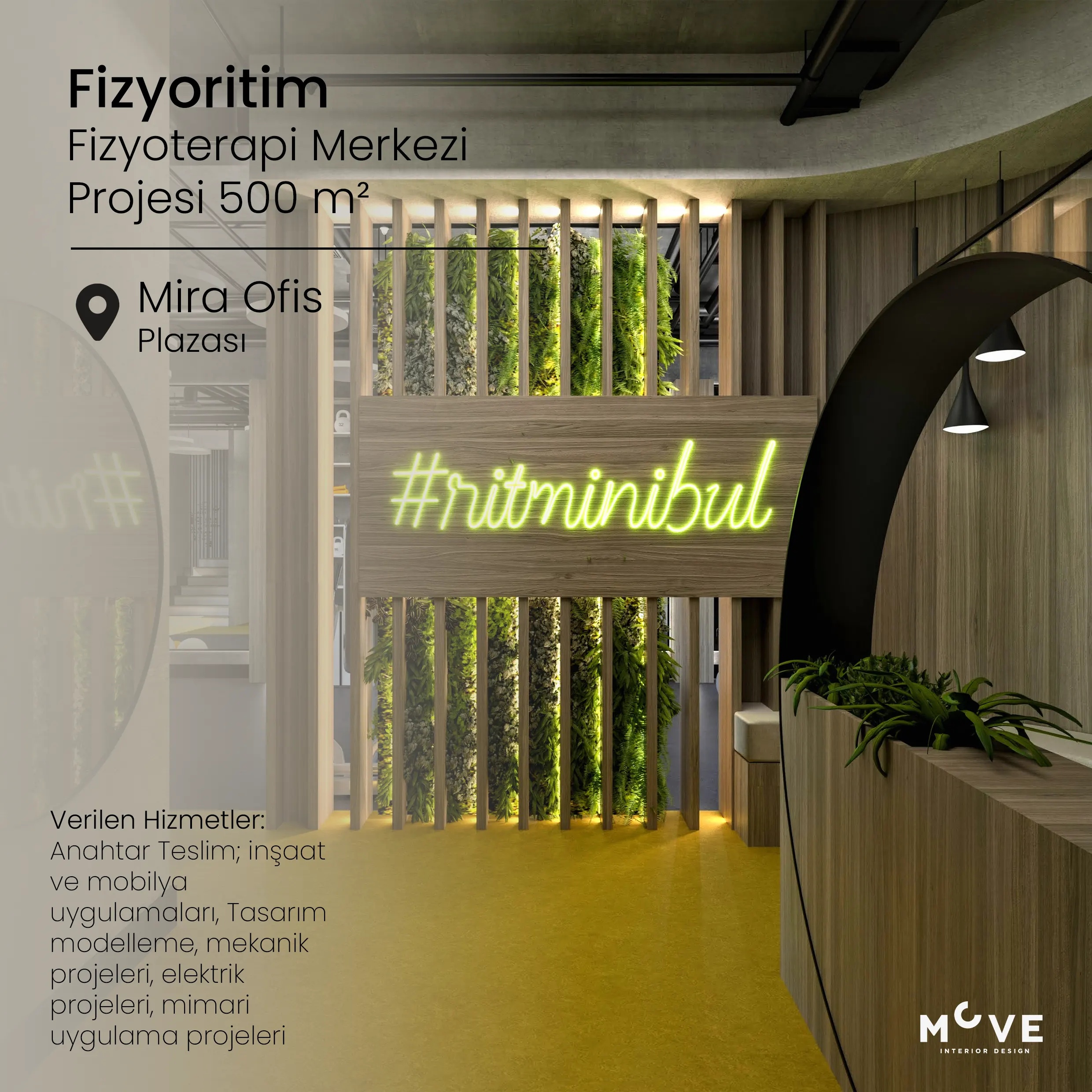 Fizyoritim | Anahtar Teslim Fizyoterapi Merkezi İç Tasarım Projesi
