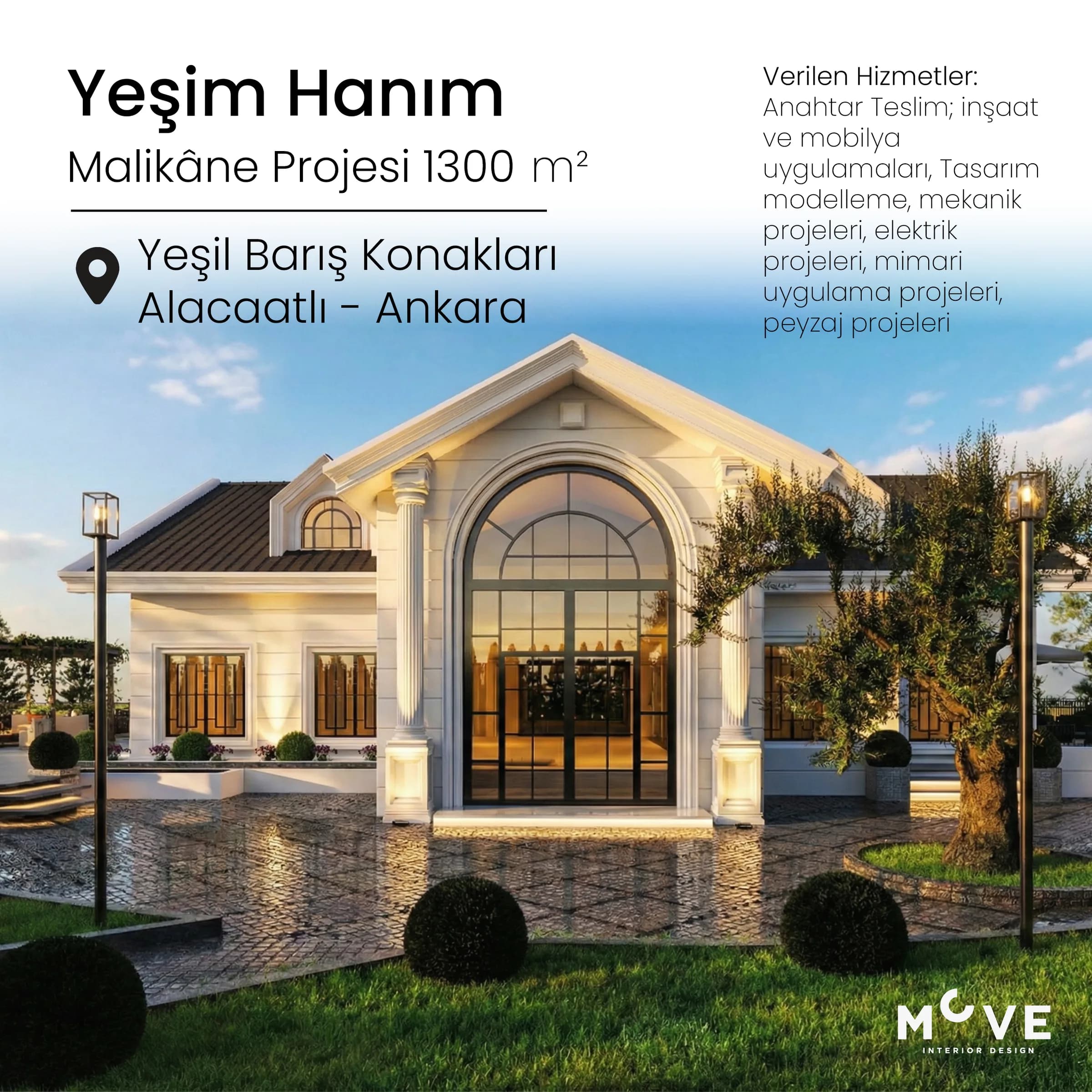Yeşim Hanım | Yeşil Barış Konakları - Anahtar Teslim Malikane İç ve Dış Tasarım Projesi